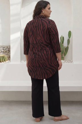 Bronze Tiger Centre Pleat Top
