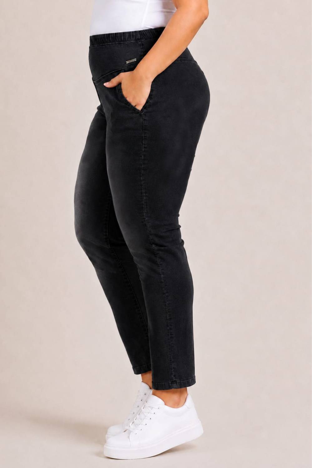 Plus Size Black Light Fade Straight Fit Jeans