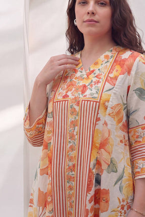 Warm Petals Plus Size Midi Dress