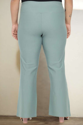 Plus Size Mint Green Tummy Shaper Flare Pants