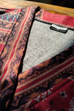 Plus Size Red Printed SnugWeave™ Winter Kurta Coord Set