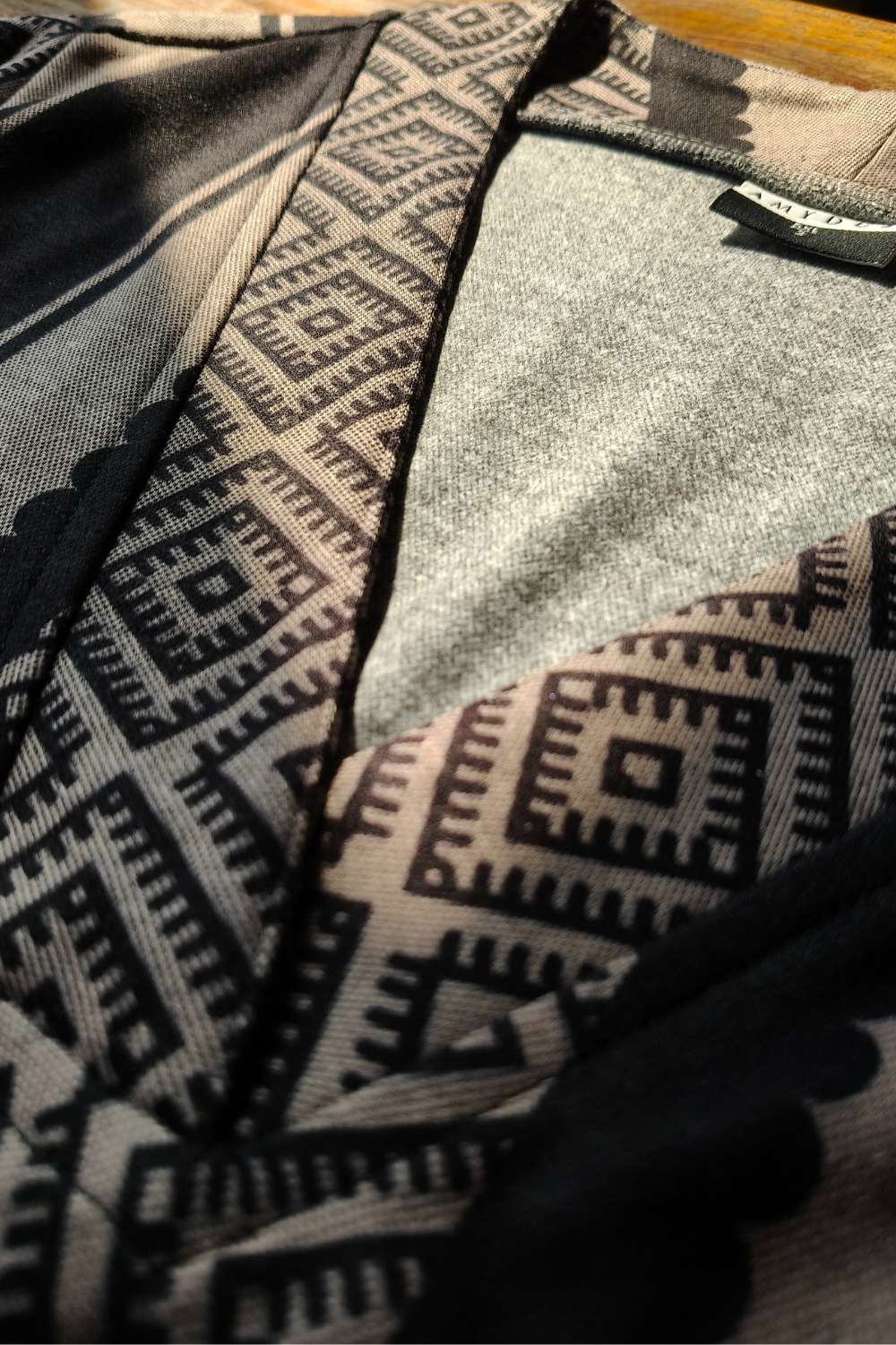 Plus Size Black Beige Stripe SnugWeave™ Winter Kurta Coord Set