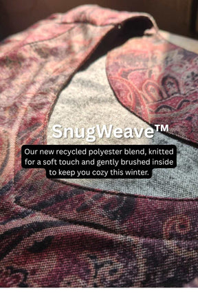 Plus Size Maroon Paisley SnugWeave™ Winter Dress