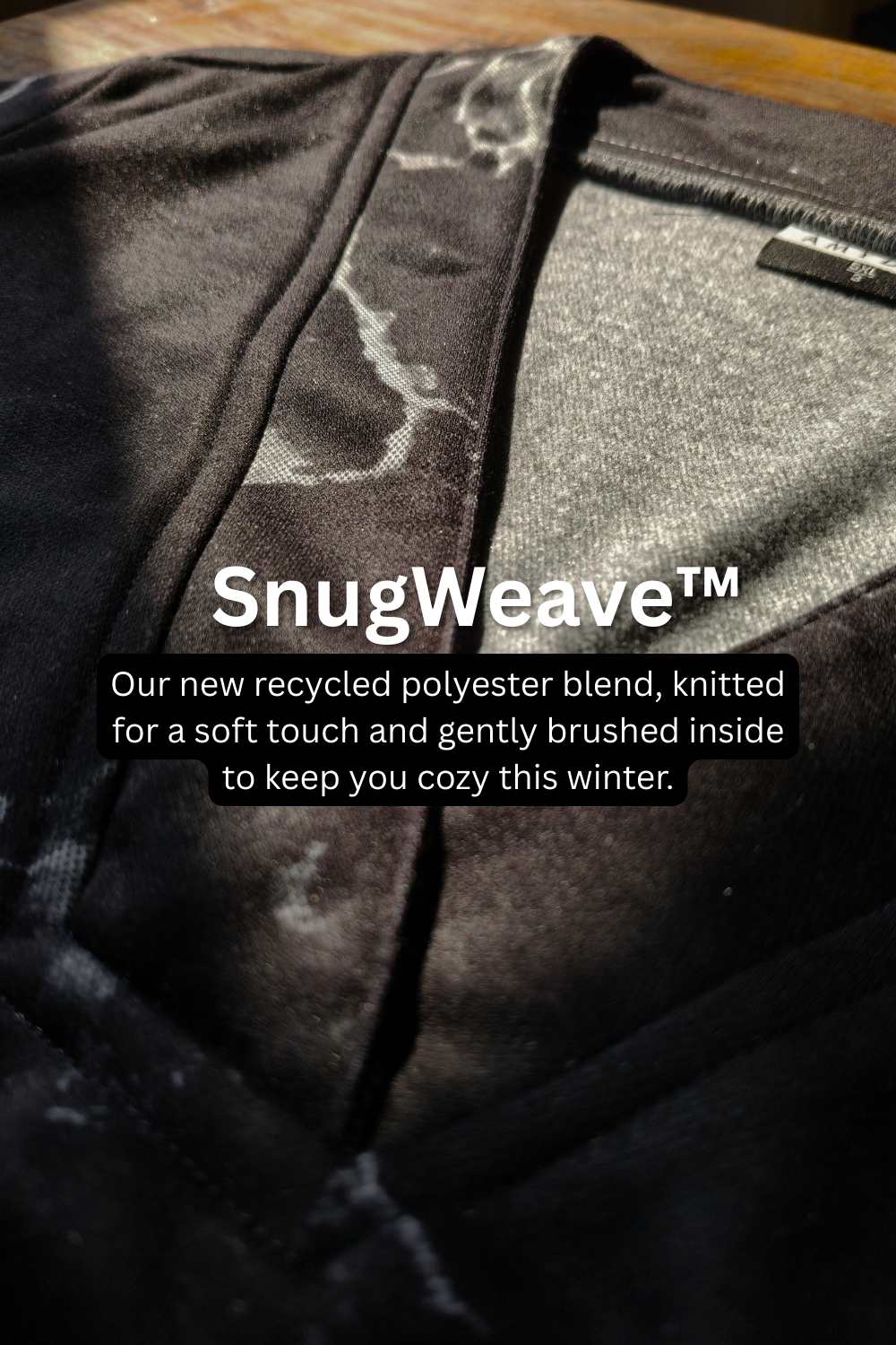 Buy Plus Size Black Marble V Neck SnugWeave™ Winter Kurta