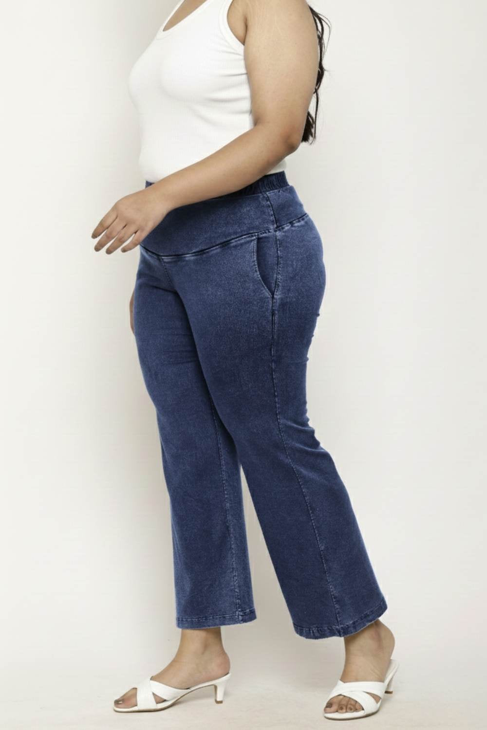 Plus Size Yale Blue Flare Jeans