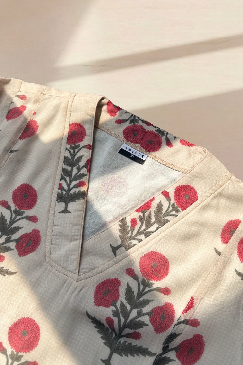 Comfortable Plus Size Beige Floral Printed Cotton Midi Dress