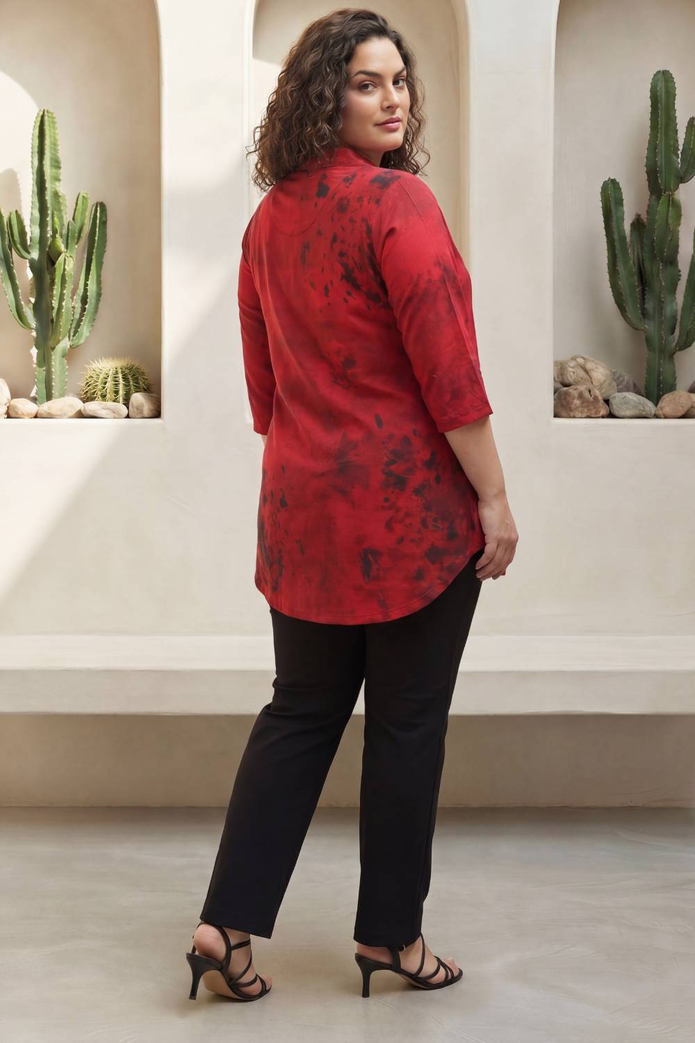 Red Casa Centre Pleat Top