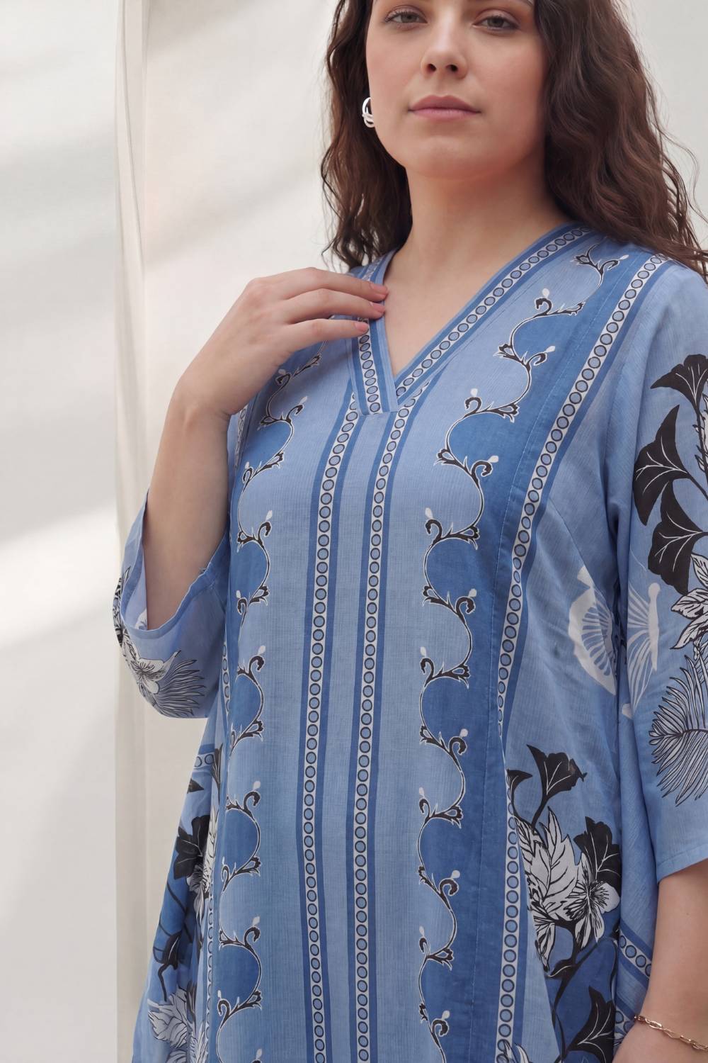 Blue Mirage Floral Plus Size Midi Dress