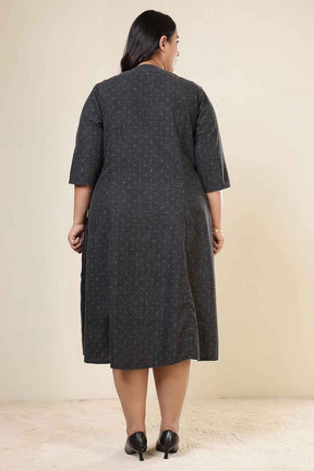 Plus Size Ash Black Denim Cotton Dress