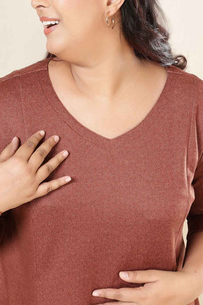 Plus Size Rust A Line SnugWeave™ Dress