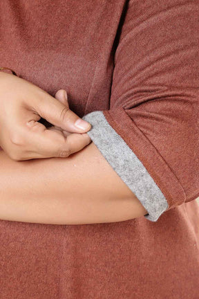 Plus Size Rust A Line SnugWeave™ Dress