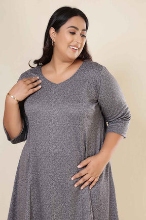Plus Size Grey Melange SnugWeave™ Dress