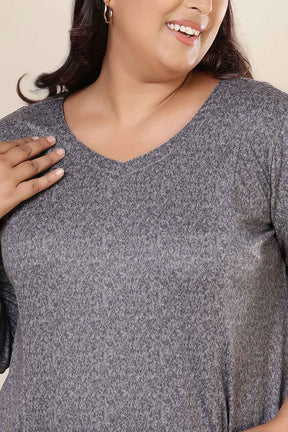 Plus Size Grey Melange SnugWeave™ Dress