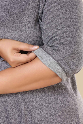 Plus Size Grey Melange SnugWeave™ Dress