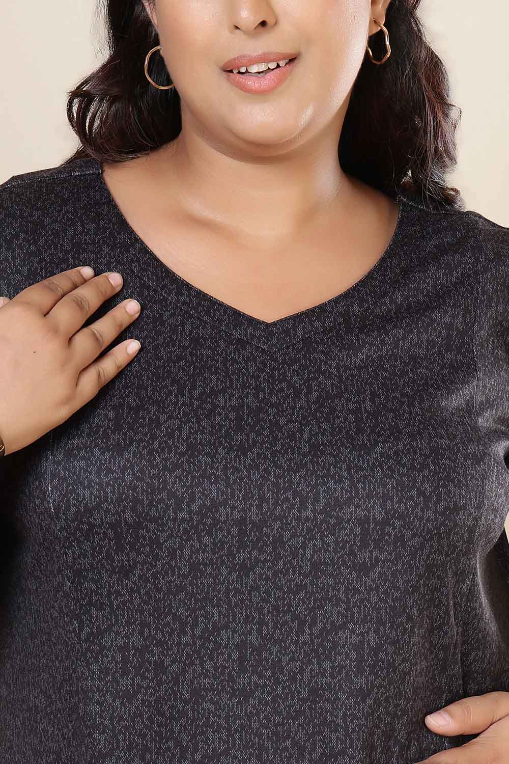 Comfortable Plus Size Charcoal Grey SnugWeave™ Dress