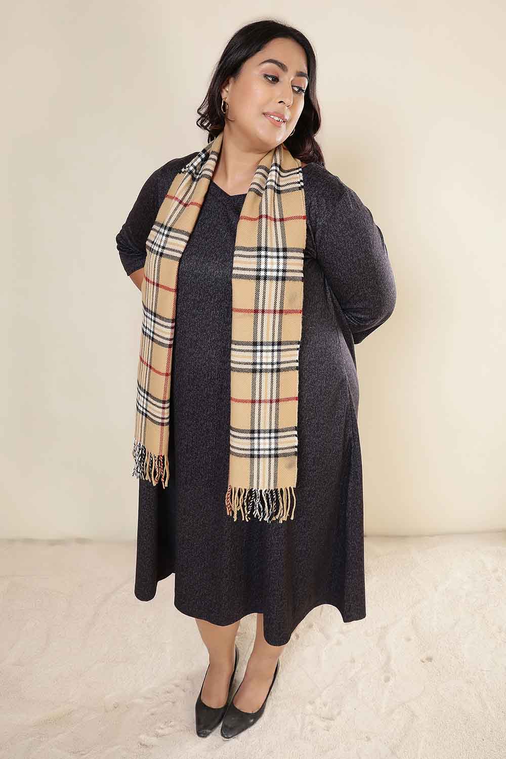 Plus Size Charcoal Grey SnugWeave™ Dress