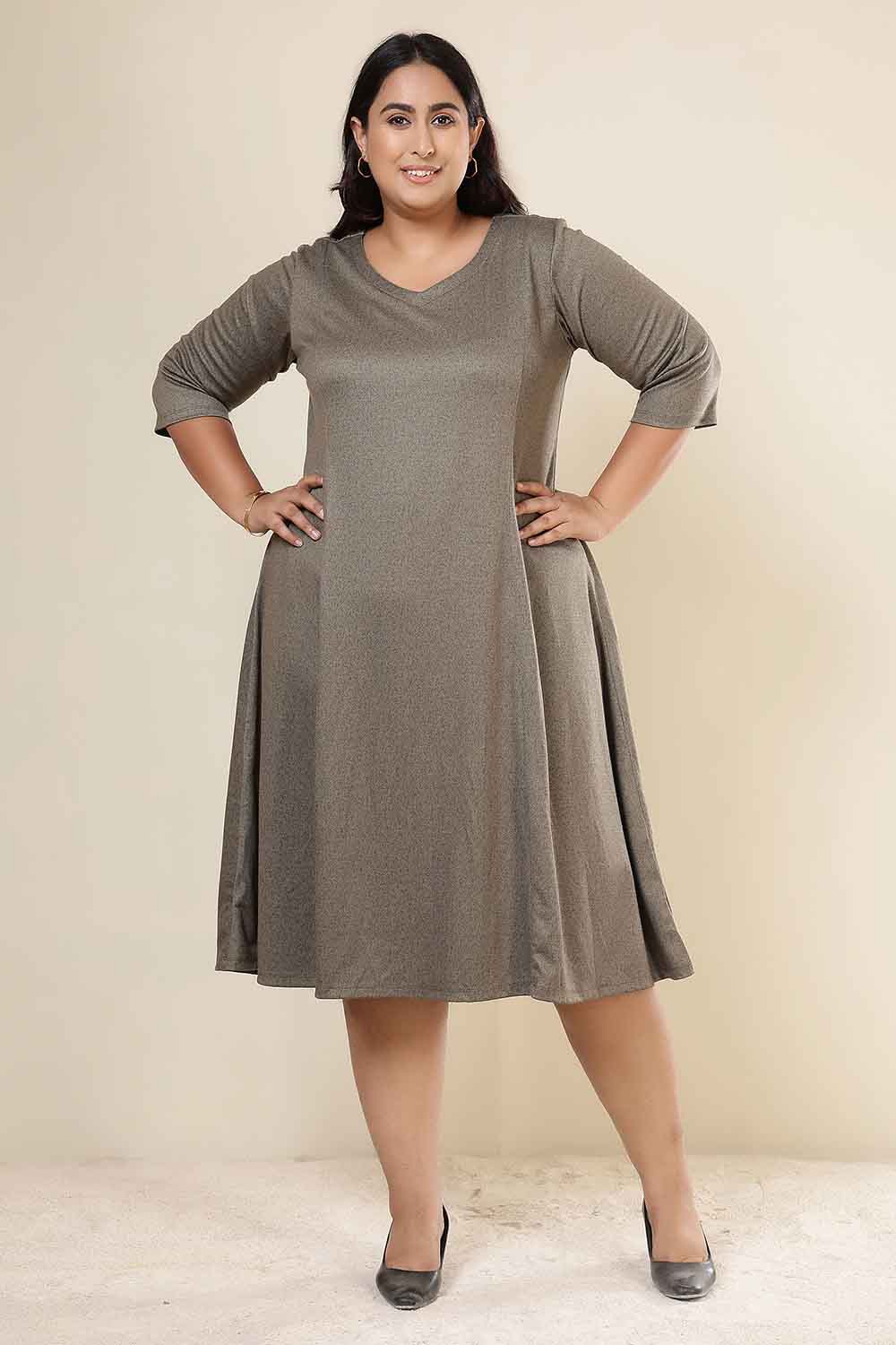 Plus Size Plus Size Olive Green SnugWeave™ Dress