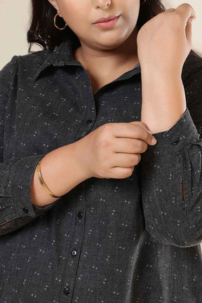 Plus Size Ash Black Denim Cotton Dress