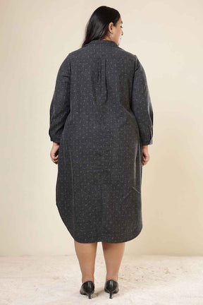 Plus Size Ash Black Denim Cotton Dress