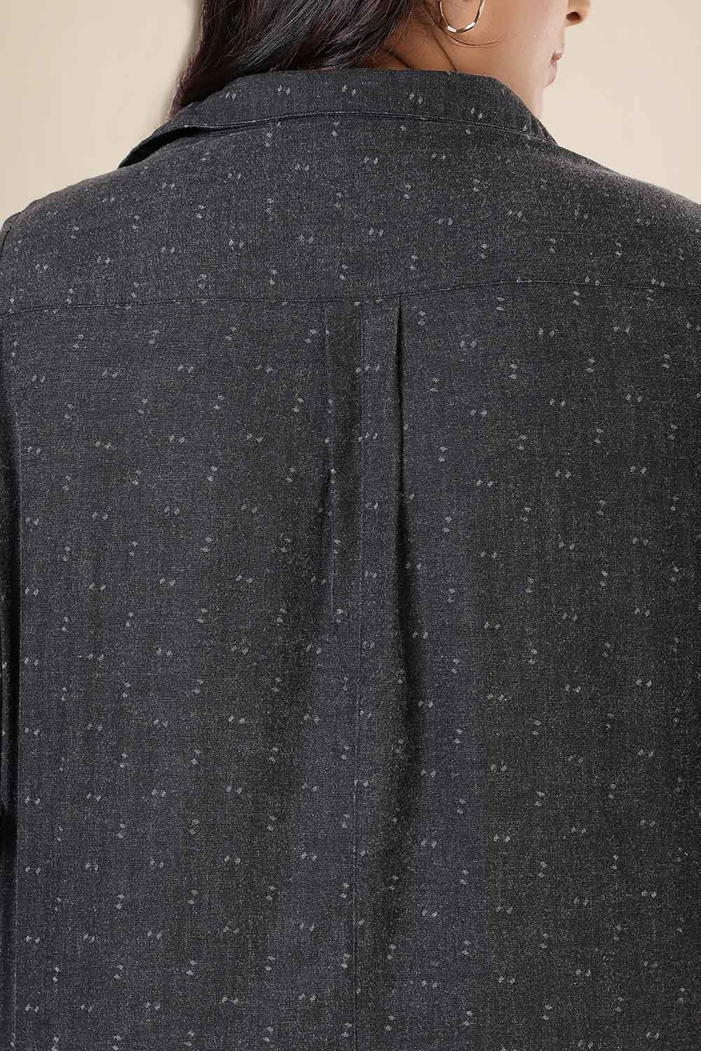 Plus Size Ash Black Denim Cotton Dress