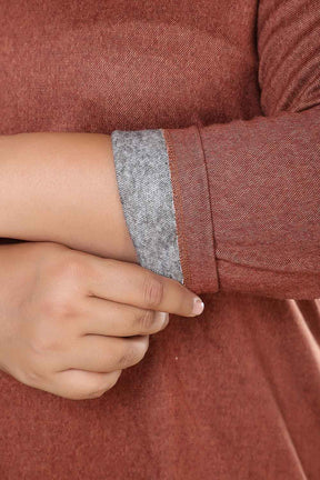 Plus Size Rust V Neck SnugWeave™ Top