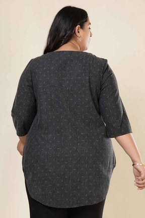 Plus Size Ash Black Denim Cotton Top