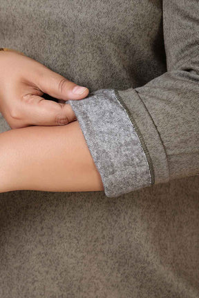 Plus Size Olive Green SnugWeave™ V Neck Top