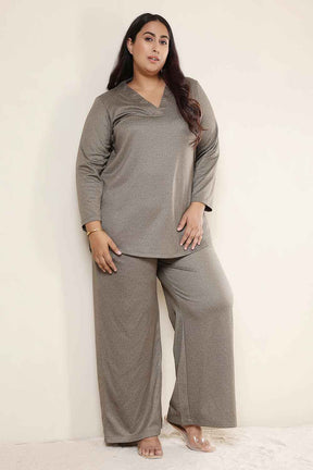 Plus Size Olive Green SnugWeave™ Winter Top Coord Set