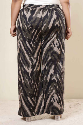 Plus Size Black & Beige Abstract Top SnugWeave™ Winter Coord Set