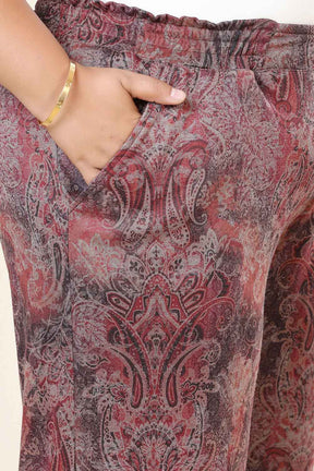 Plus Size Maroon Paisley SnugWeave™ Top Coord Set