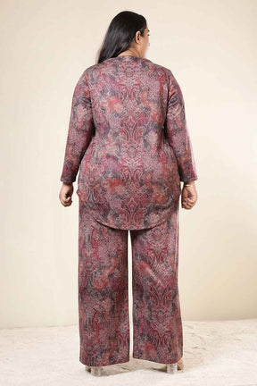 Plus Size Maroon Paisley SnugWeave™ Top Coord Set