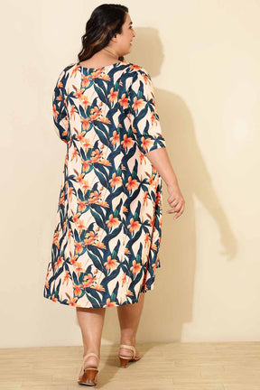 Plus Size Floral A line Dress