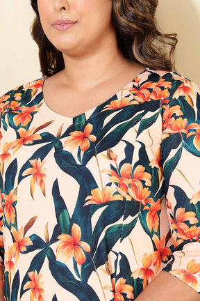 Plus Size Floral A line Dress