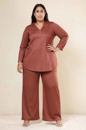 Plus Size Rust Top SnugWeave™ Coord Set