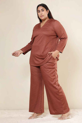 Plus Size Rust Top SnugWeave™ Coord Set