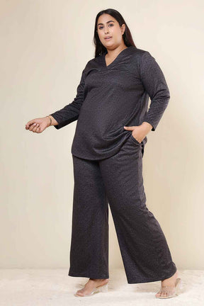 Plus Size Charcoal Grey SnugWeave™ Top Coord Set
