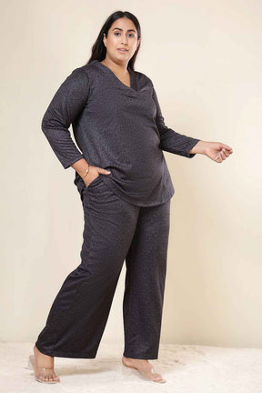 Plus Size Charcoal Grey SnugWeave™ Top Coord Set