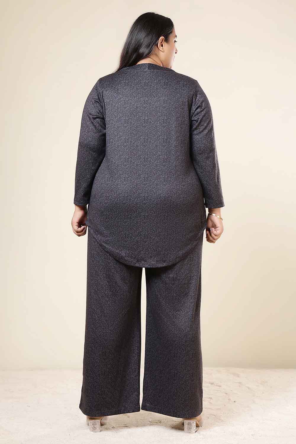 Comfortable Plus Size Charcoal Grey SnugWeave™ Top Coord Set