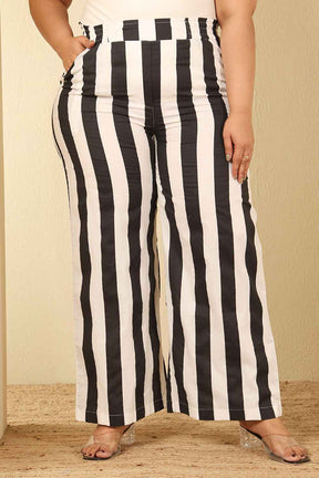 Plus Size Bold Striped Cotton Kurta Coord Set