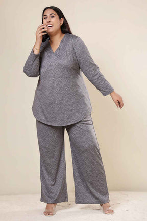 Plus Size Grey Melange SnugWeave™ Winter Top Coord Set