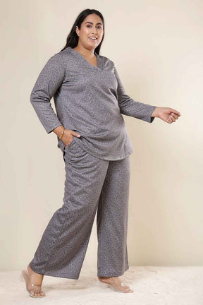 Plus Size Grey Melange SnugWeave™ Winter Top Coord Set