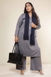 Plus Size Grey Melange SnugWeave™ Kurta Coord Set
