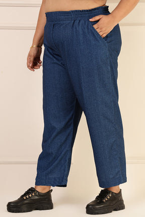 Plus Size Dark Blue Pants