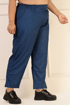 Plus Size Dark Blue Pants