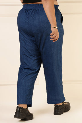 Plus Size Dark Blue Pants