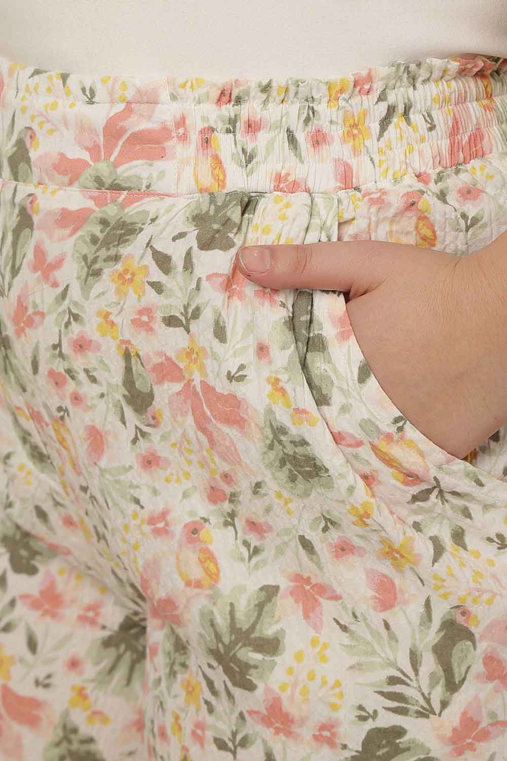 Plus Size Floral Print Shirt Coord Set for Women