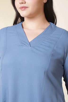 Plus Size Teal Rayon Twill Midi Dress