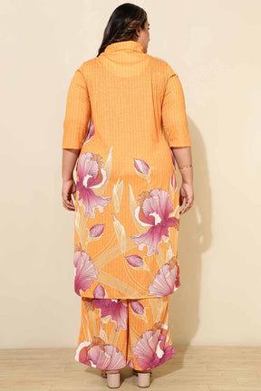 Plus Size Pink Yellow Floral Co-ord Set