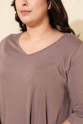 Plus Size Brown A line Tshirt