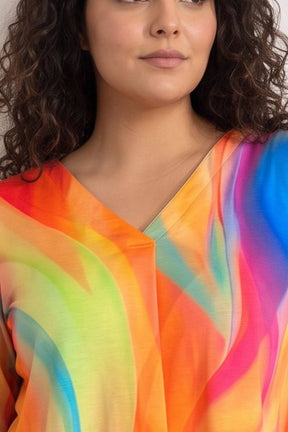 Plus Size Multicolor Print Top